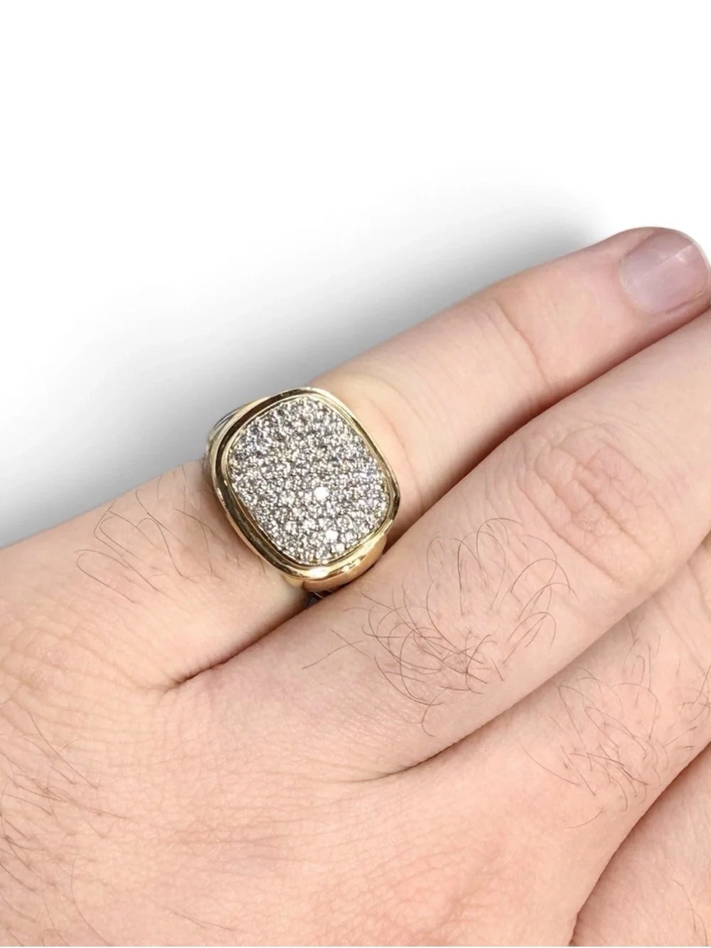 David Yurman Noblesse Diamond Ring 18k Yellow Gold & Sterling Silver Size 6